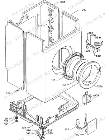 Взрыв-схема стиральной машины Privileg 019940 6 - Схема узла Cabinet + armatures